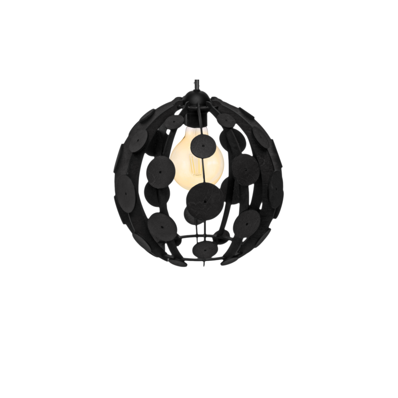 Lampa wisząca GAIA BLACK / WOOD 3xE27 60W