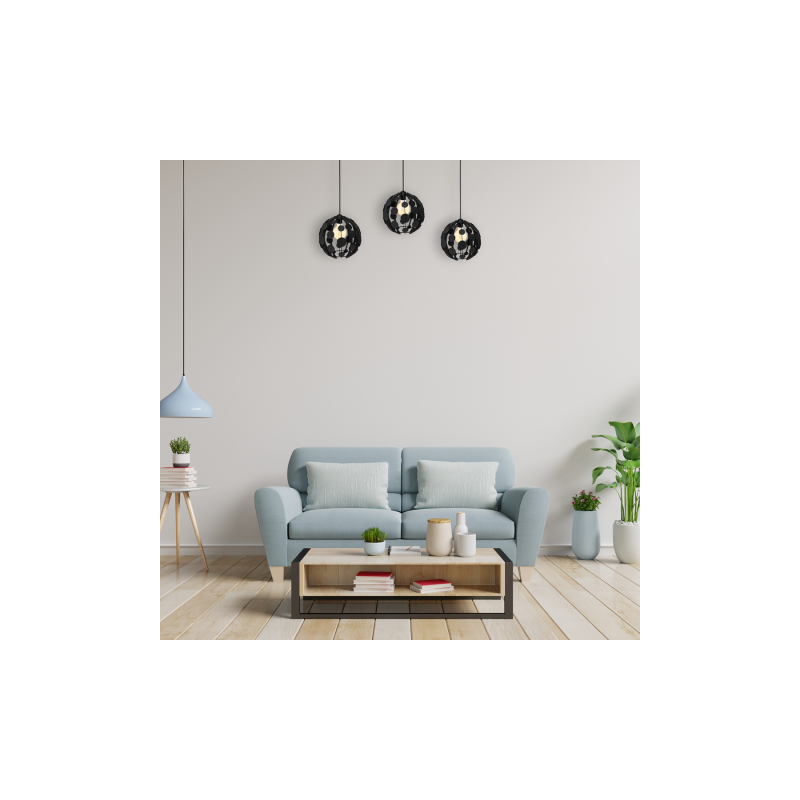 Lampa wisząca GAIA BLACK / WOOD 3xE27 60W