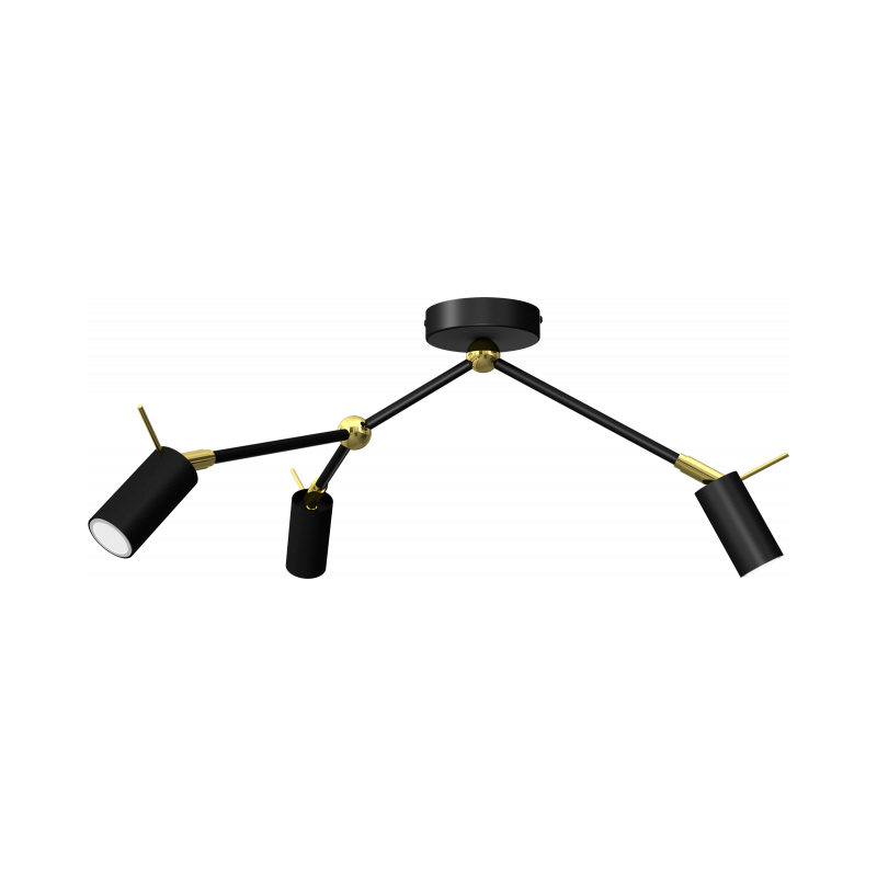Lampa sufitowa IRIS Black/Gold 3x mini GU10