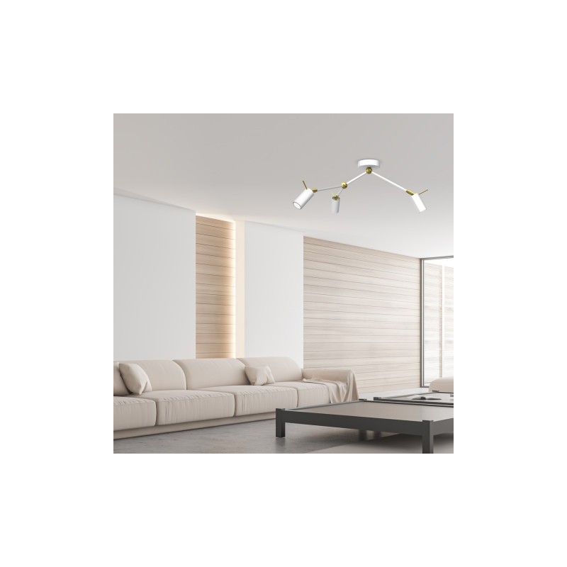 Lampa sufitowa IRIS White/Gold 3x mini GU10