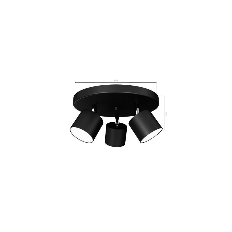 Lampa sufitowa DIXIE BLACK 3xGX53