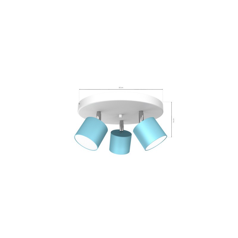 Lampa sufitowa DIXIE BLUE 3xGX53