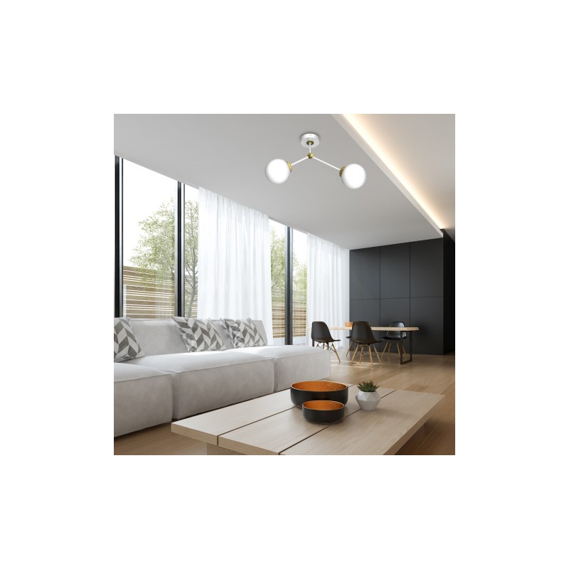 Lampa sufitowa JOY WHITE / GOLD 2xE14