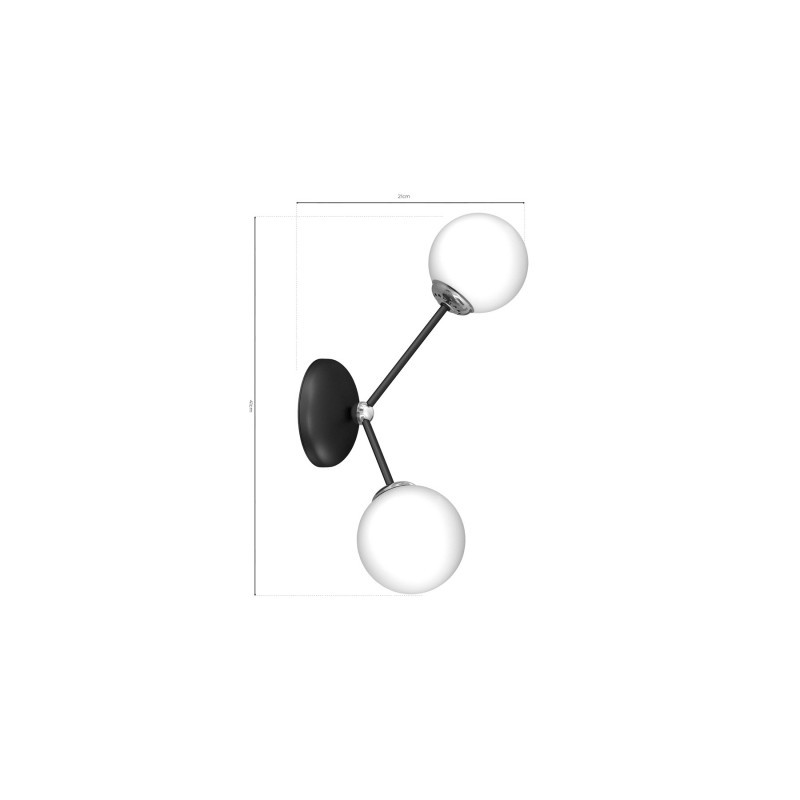 Kinkiet JOY BLACK 2xE14