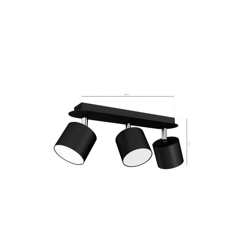 Lampa sufitowa DIXIE BLACK 3xGX53