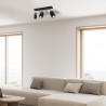 Lampa sufitowa SOLO SAWN BLACK / PATINATED WOOD 3x mini GU10
