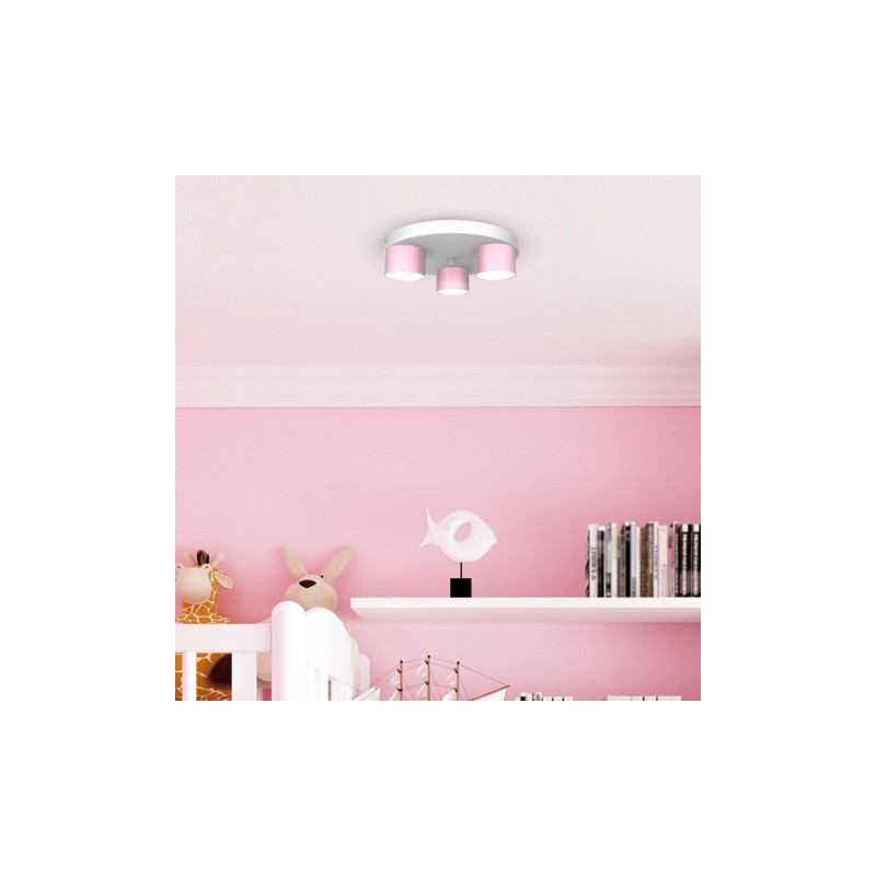 Lampa sufitowa DIXIE Pink/White  3xGX53