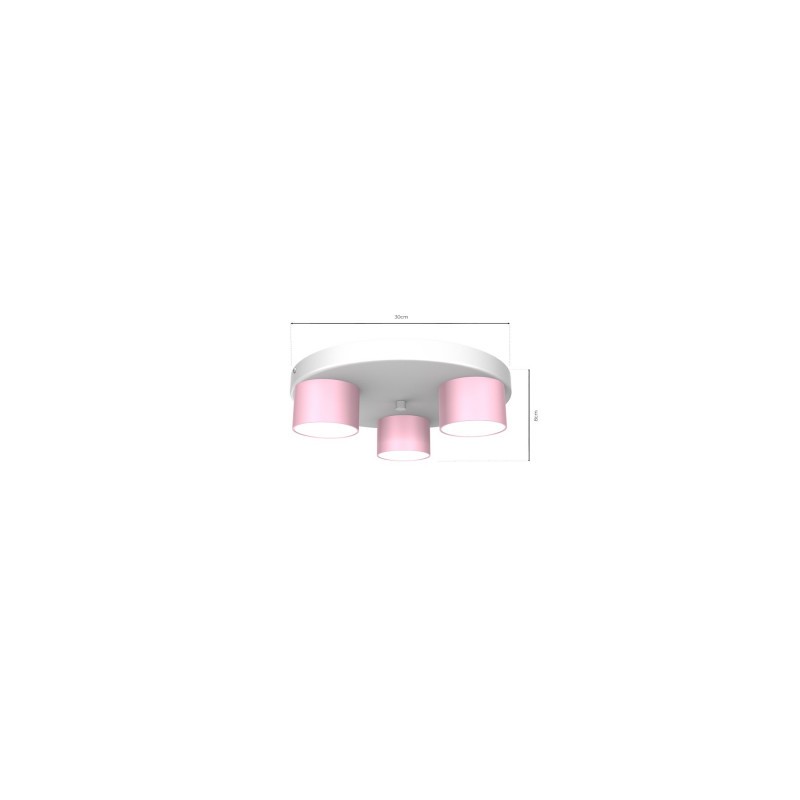 Lampa sufitowa DIXIE Pink/White  3xGX53