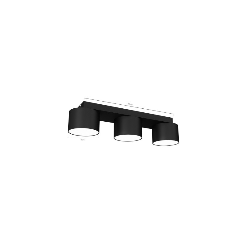 Lampa sufitowa DIXIE Black  3xGX53
