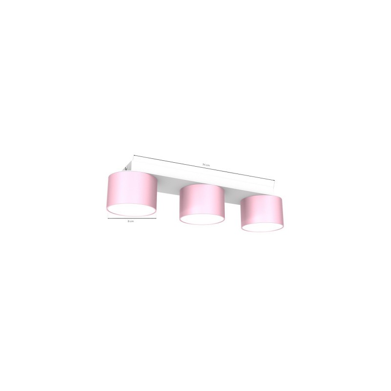 Lampa sufitowa DIXIE Pink/White  3xGX53