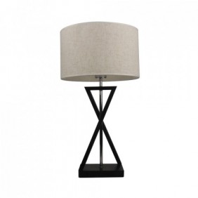 Lampka V-TAC E27 IKS Okrągła Czarna Kość Słoniowa 300x180x550mm 5 Lat Gwarancji VT-7713