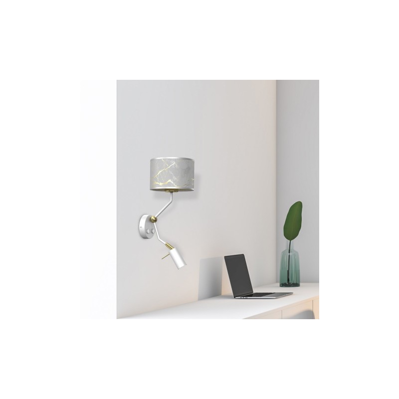Kinkiet SENSO White/Gold 1xE27 + 1x mini GU10