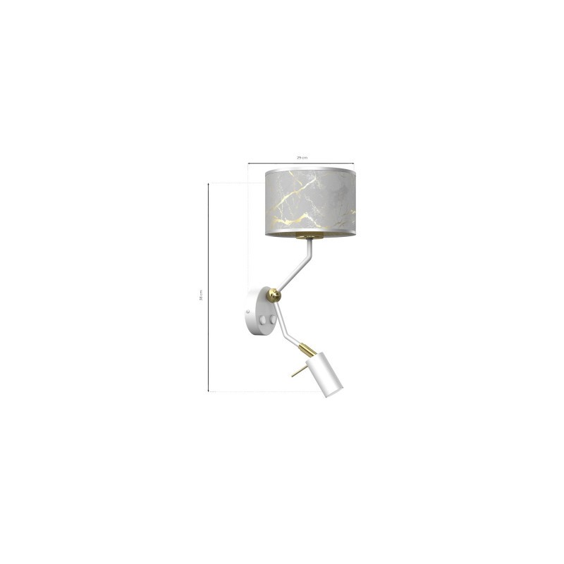 Kinkiet SENSO White/Gold 1xE27 + 1x mini GU10
