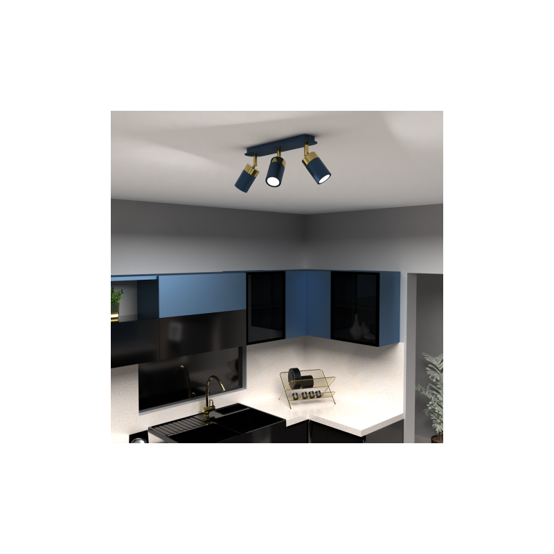 Lampa sufitowa JOKER NAVY BLUE/GOLD 3xGU10