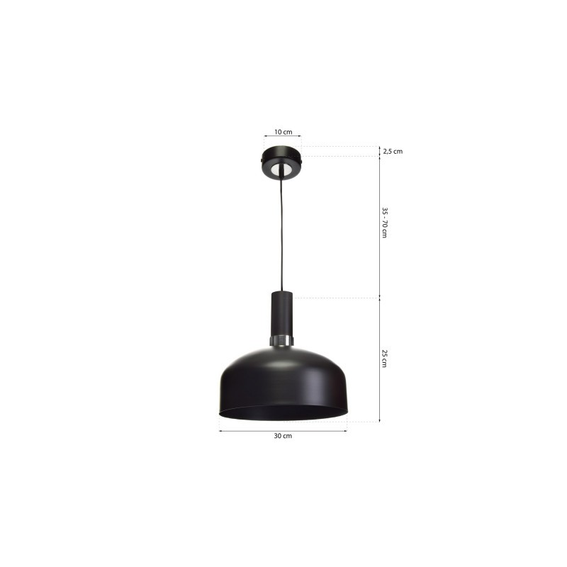 Lampa wisząca MALMO BLACK/CHROME 1xE27
