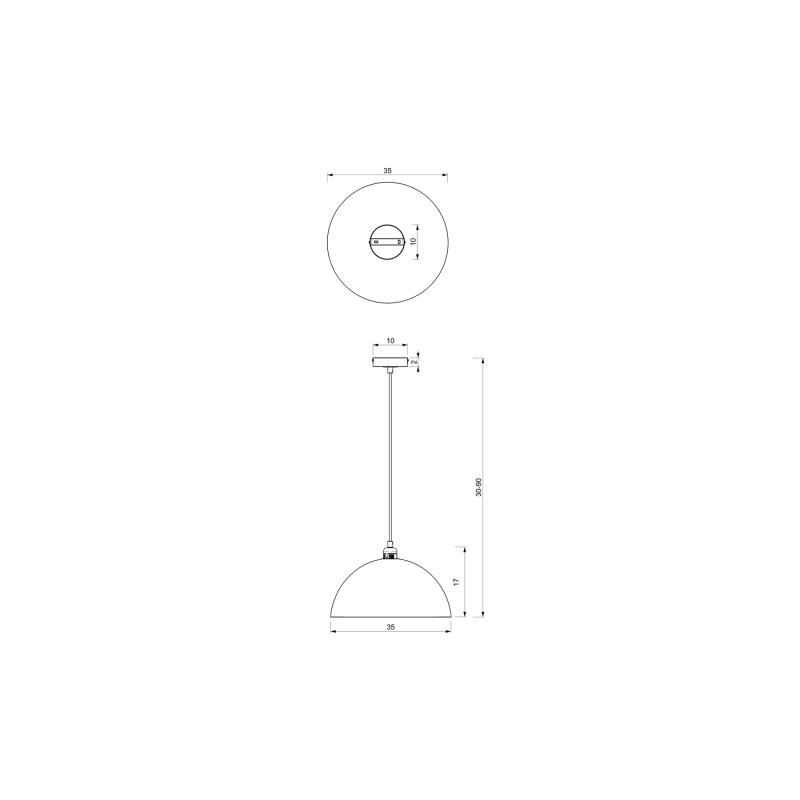 Lampa wisząca BETA BLACK/GOLD 1xE27 35cm