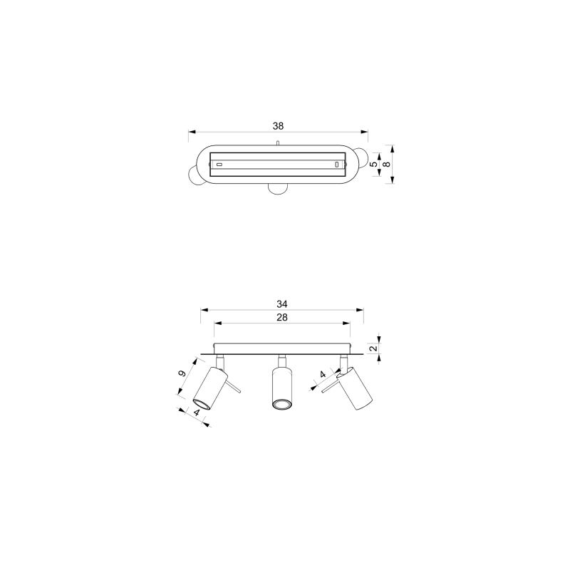 Lampa sufitowa PRESTON PINK/WHITE 3x mini GU10