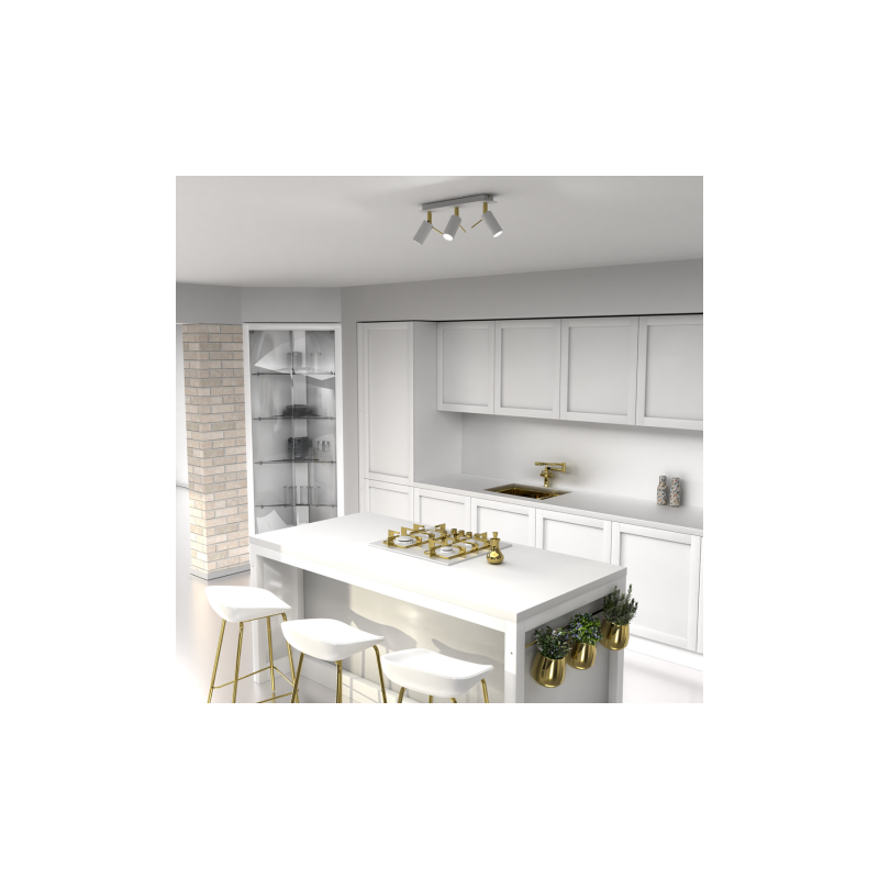 Lampa sufitowa PRESTON GOLD/WHITE 3x mini GU10