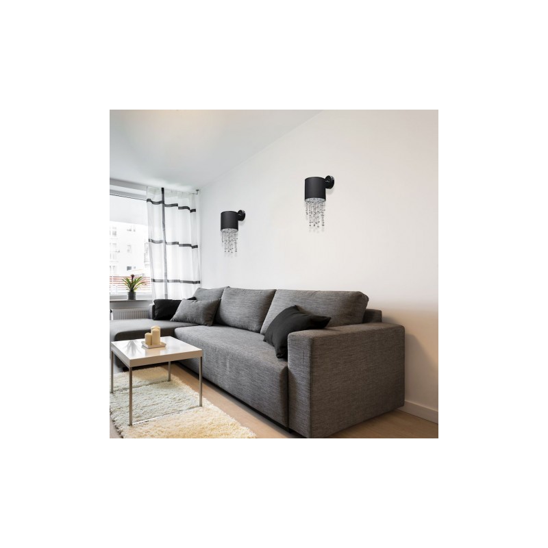 Lampa ścienna kinkiet czarny ALMERIA 1xE27