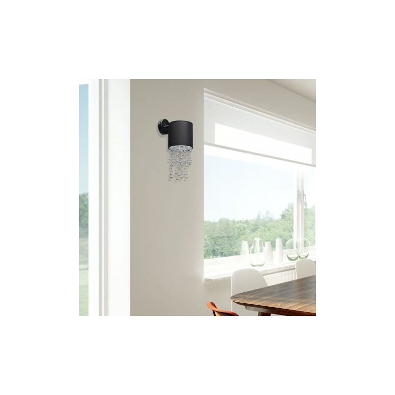 Lampa ścienna kinkiet czarny ALMERIA 1xE27