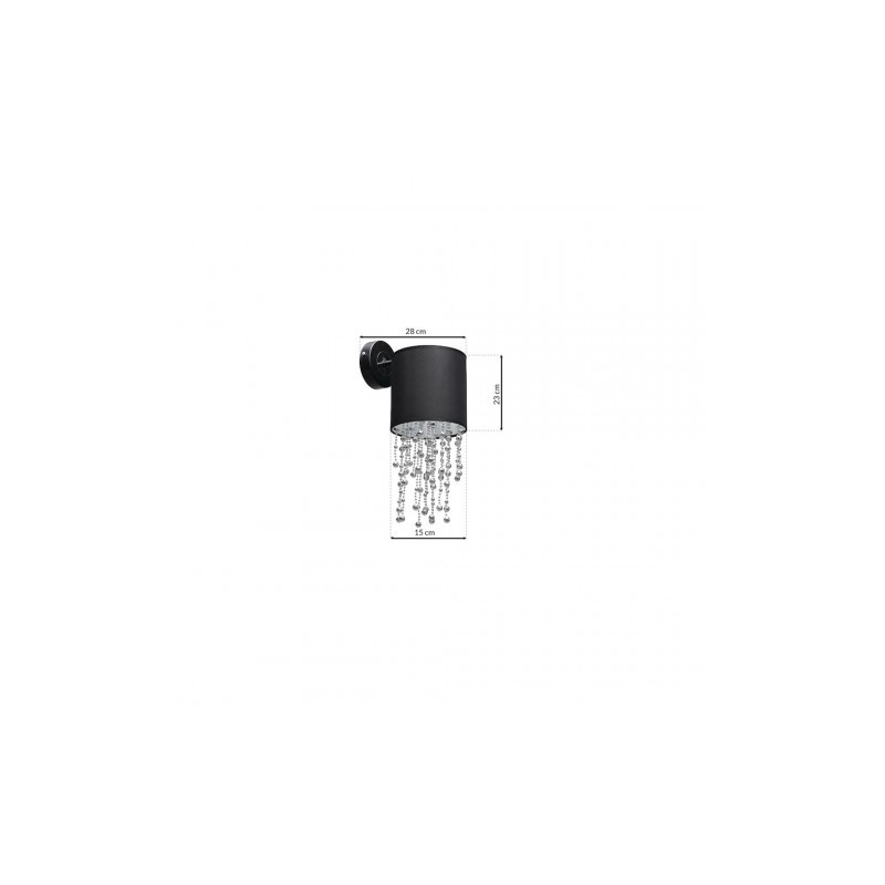 Lampa ścienna kinkiet czarny ALMERIA 1xE27