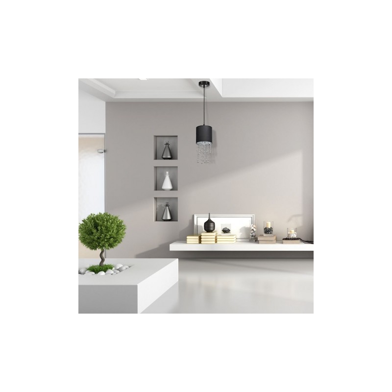 Lampa wisząca ALMERIA BLACK/SILVER 1xE27