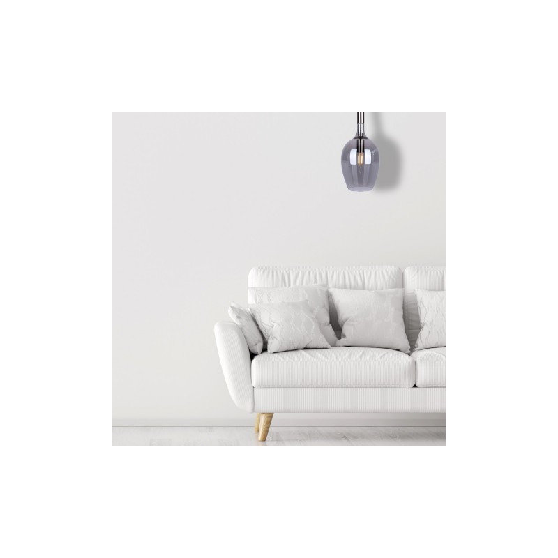 Szklana lampa wisząca TANGO SMOKED 1xE14