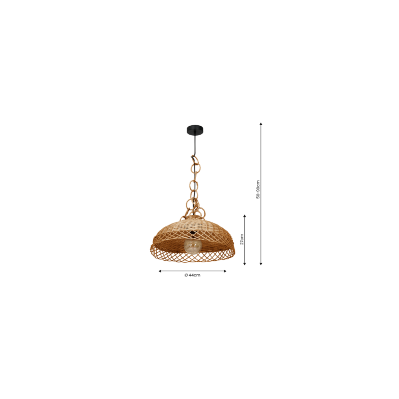 Lampa wisząca VIMINI NATURAL WOOD 1xE27