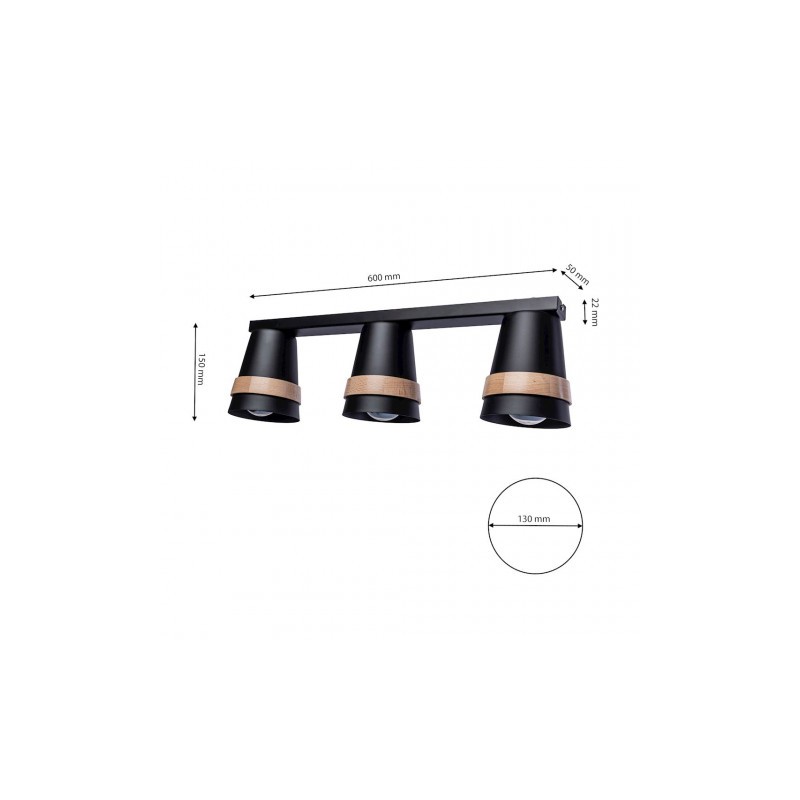 Lampa sufitowa VENEZIA BLACK 3xE27