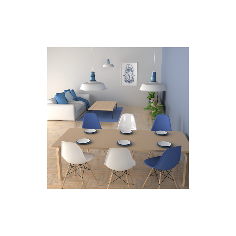 Lampa wisząca ENZO WHITE/BLUE 1xE27
