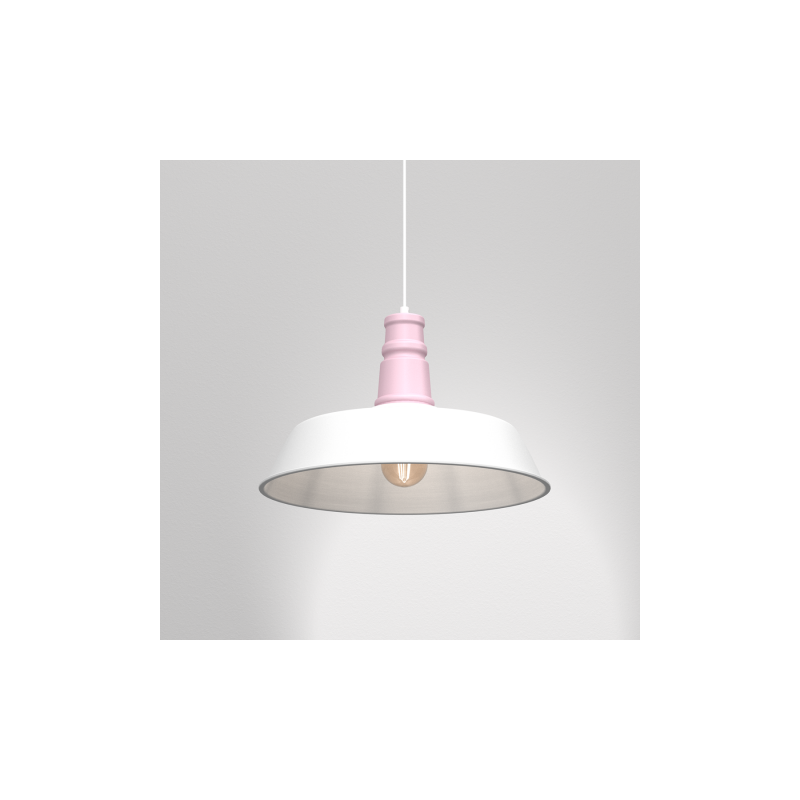 Lampa wisząca ENZO WHITE/PINK 1xE27