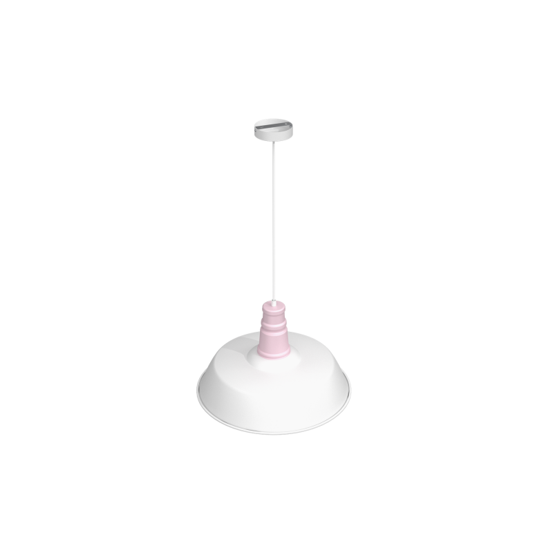 Lampa wisząca ENZO WHITE/PINK 1xE27