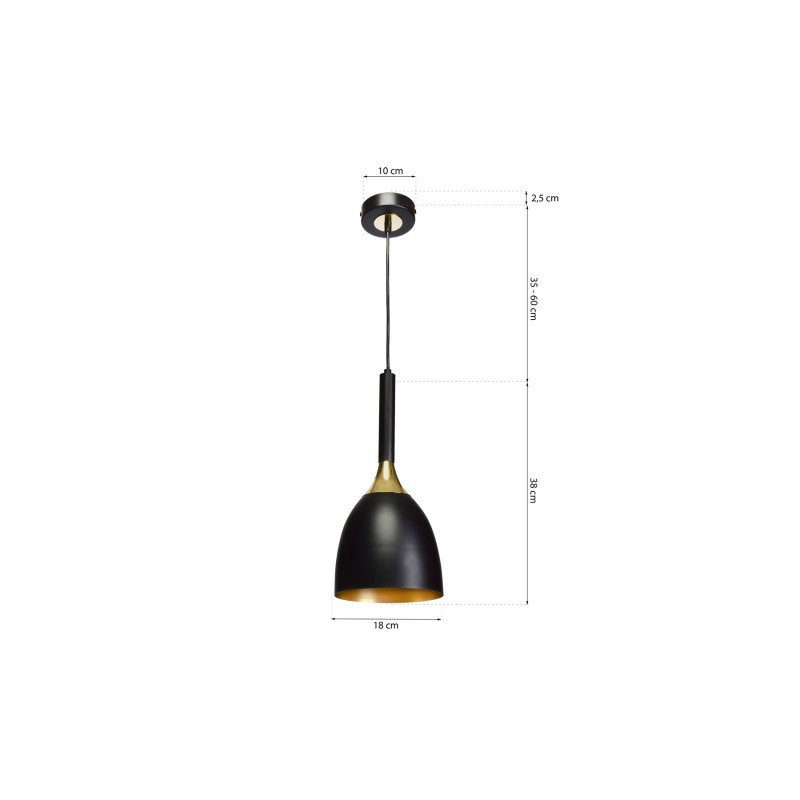 Lampa wisząca CLARK BLACK/GOLD 1xE27