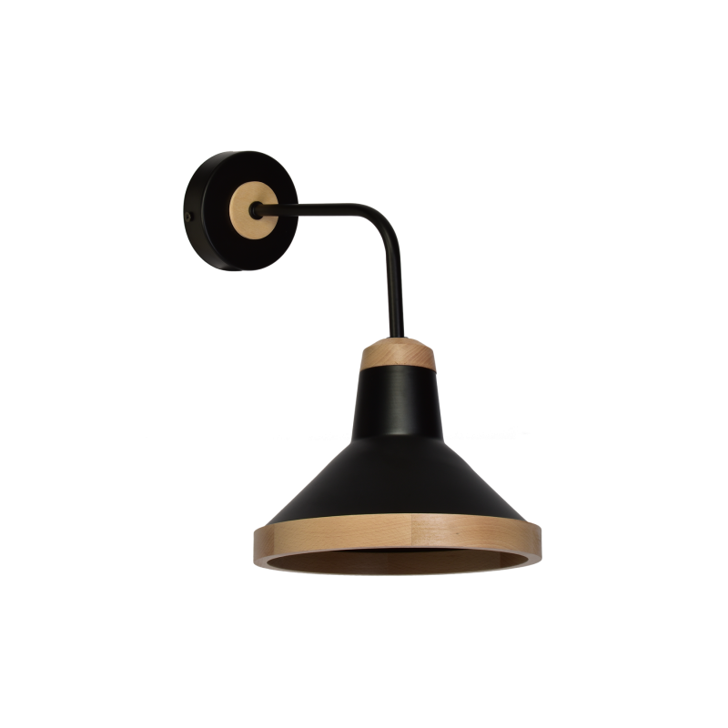 Kinkiet SALMA BLACK / WOOD 1xE27 60W