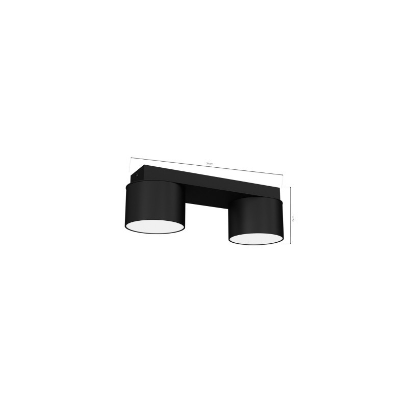 Lampa sufitowa DIXIE Black 2xGX53
