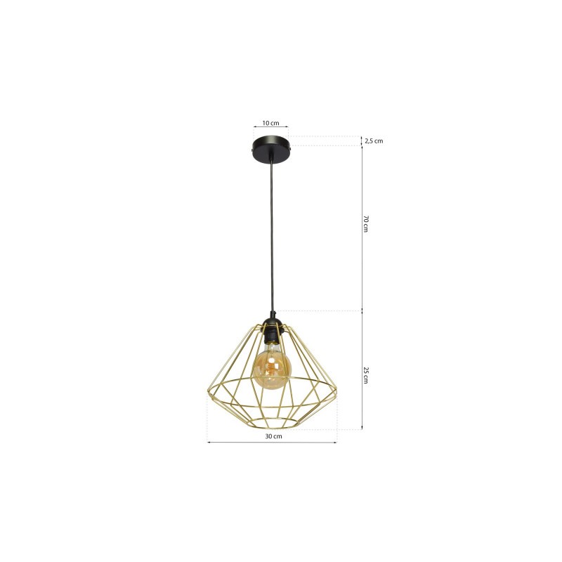 Lampa wisząca LUPO BLACK/GOLD 1xE27
