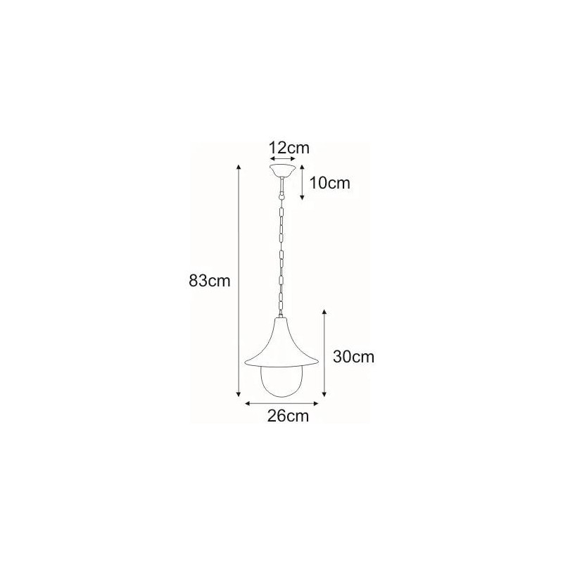 Wisząca lampa zewnętrzna K-8131 czarna z serii BOSTON