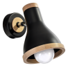 Kinkiet HOLLY BLACK / WOOD 1xE27 60W