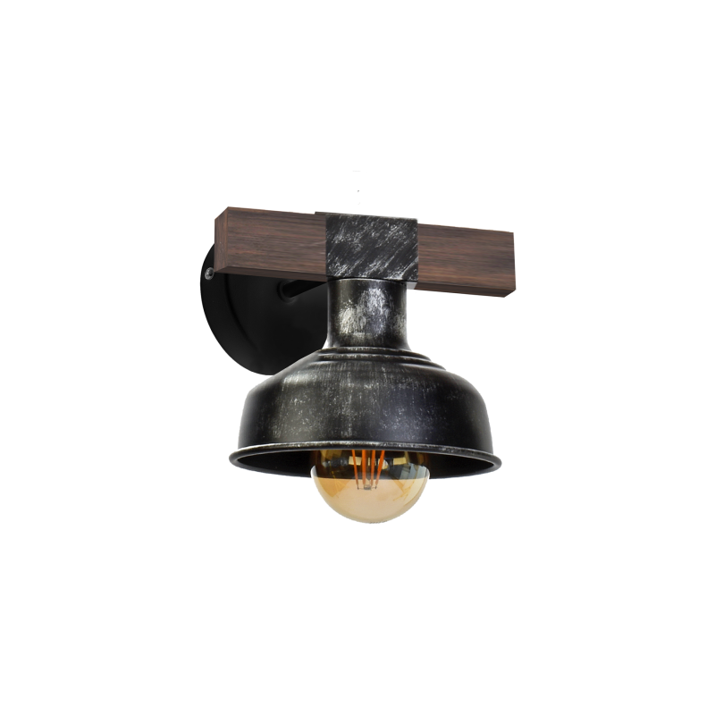 Kinkiet FARO BLACK / WOOD 1xE27 60W