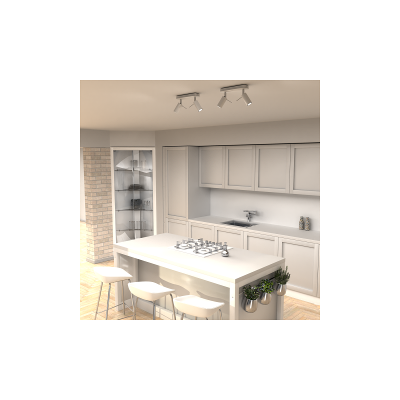 Lampa sufitowa PRESTON WHITE/CHROME 2x mini GU10