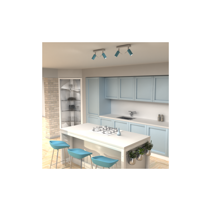 Lampa sufitowa PRESTON BLUE/WHITE 2x mini GU10