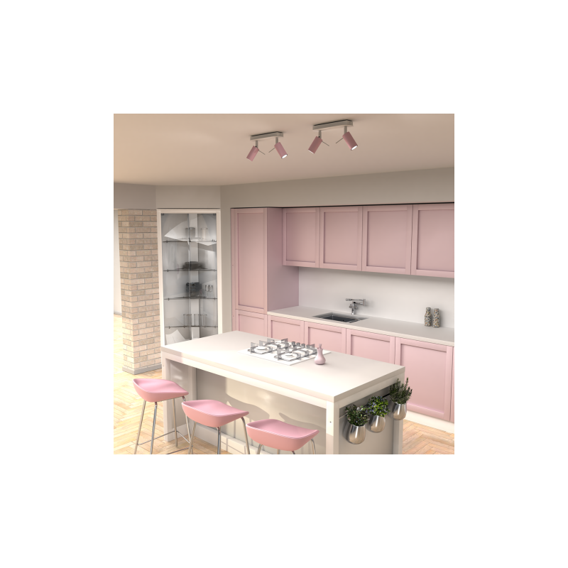 Lampa sufitowa PRESTON PINK/WHITE 2x mini GU10