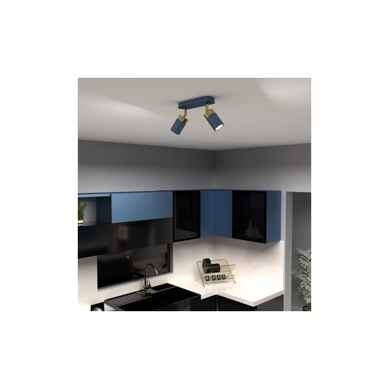 Lampa sufitowa JOKER NAVY BLUE/GOLD 2xGU10