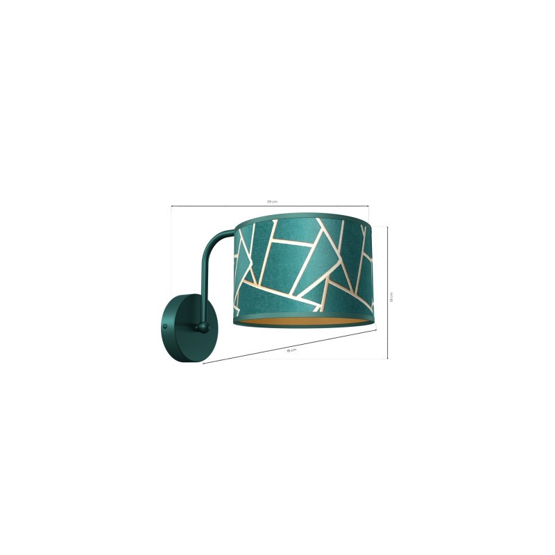 Kinkiet ZIGGY GREEN Gold/Bottle green 1xE27