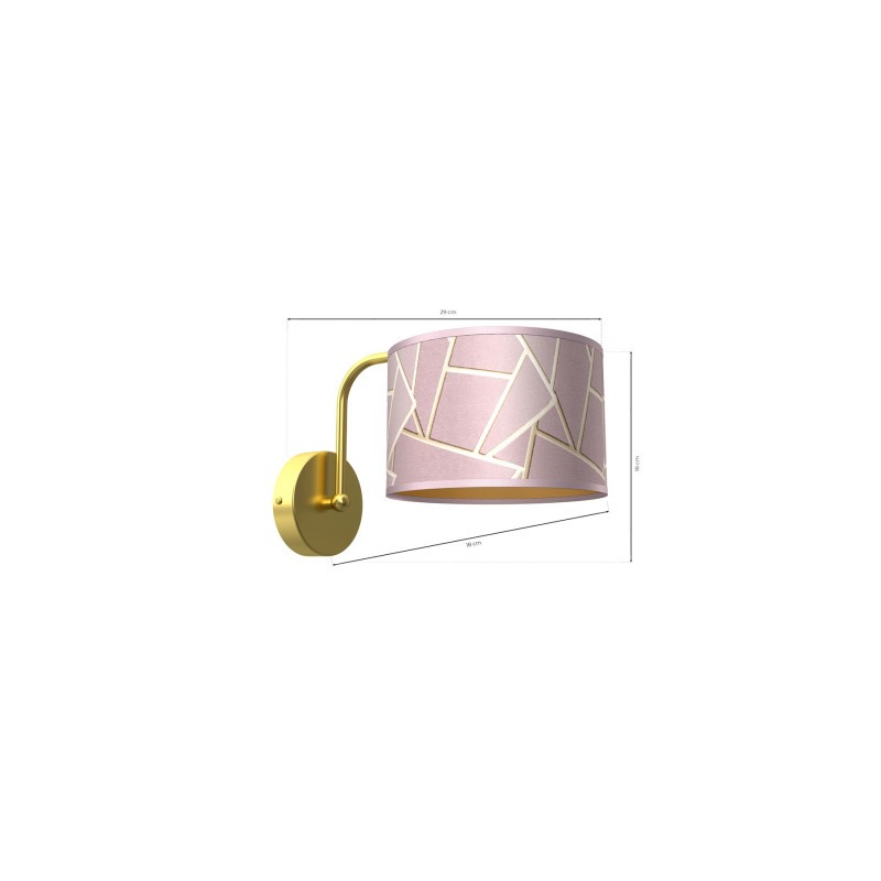 Kinkiet ZIGGY PINK Gold/Pink 1xE27