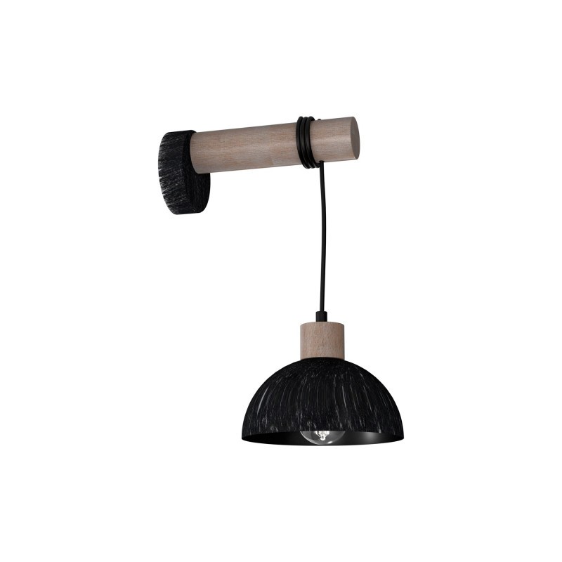Kinkiet ERIK Sawn black/Patinated wood 1XE27