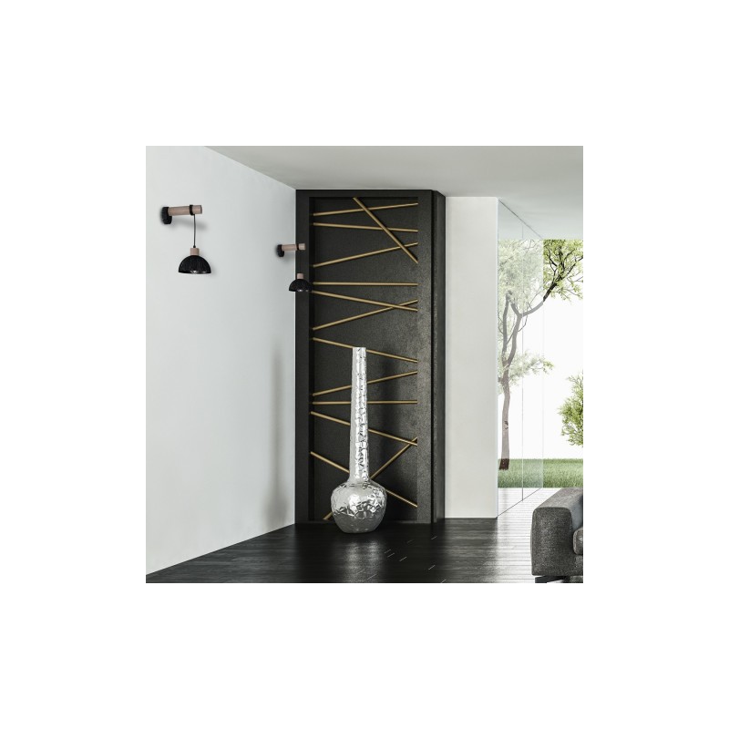 Kinkiet ERIK Sawn black/Patinated wood 1XE27