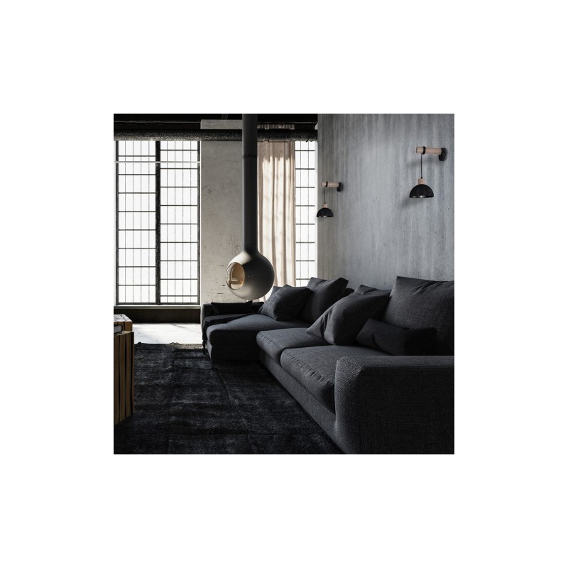 Kinkiet ERIK Sawn black/Patinated wood 1XE27