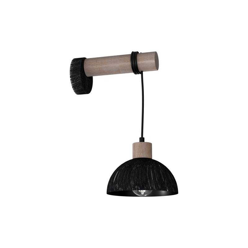 Kinkiet ERIK Sawn black/Patinated wood 1XE27