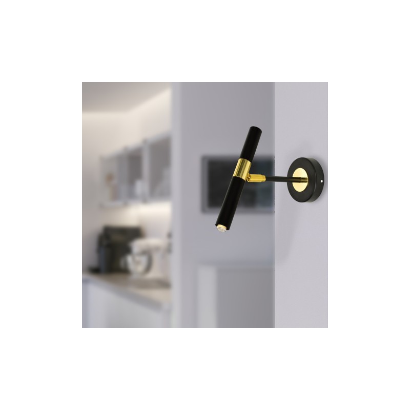 Kinkiet MONZA BLACK / GOLD 1xG9 8W
